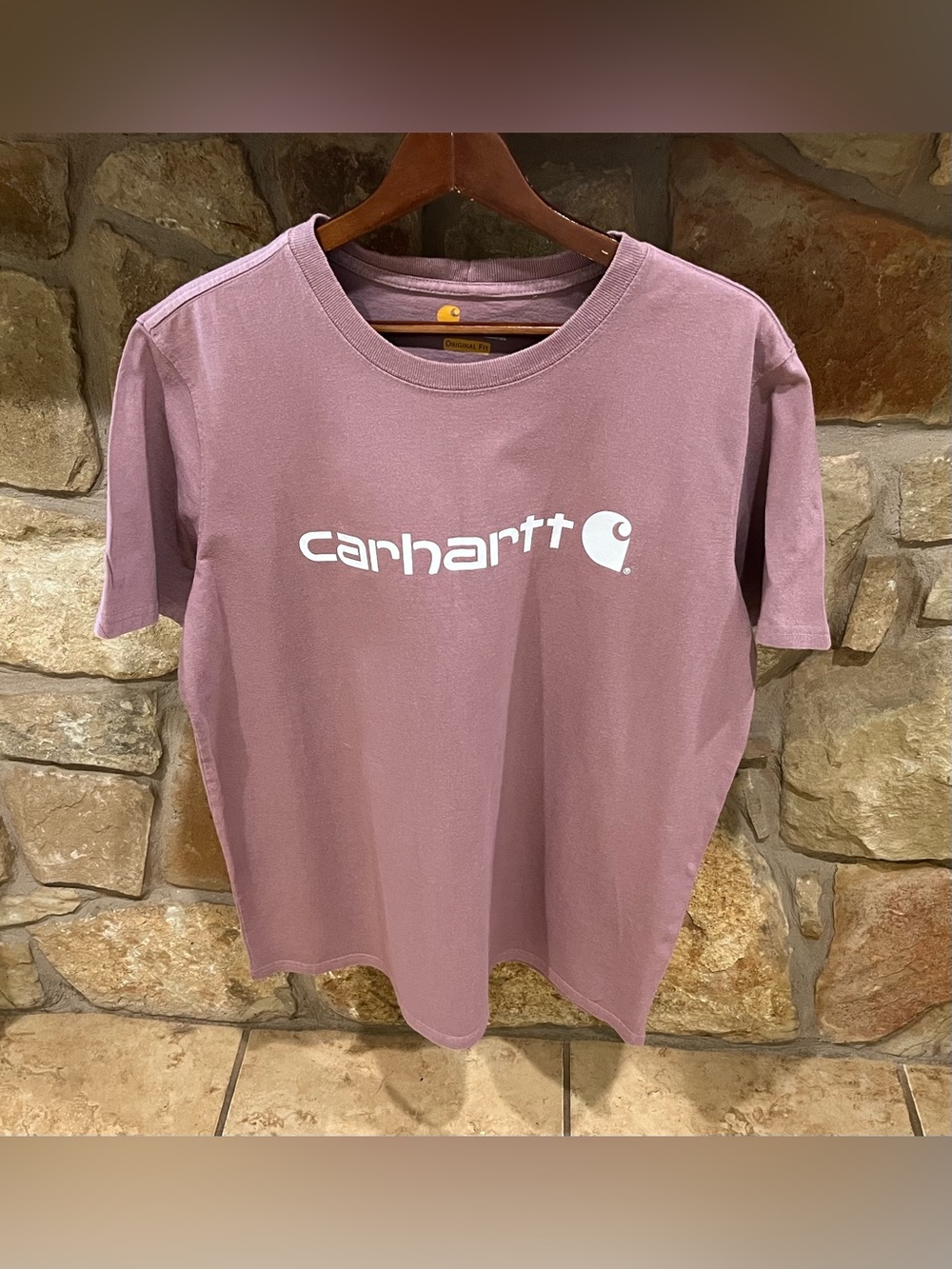 Carhartt Dusty Purple Tee Shirt Women's XL 16/18 Original Fit Short Sleeves